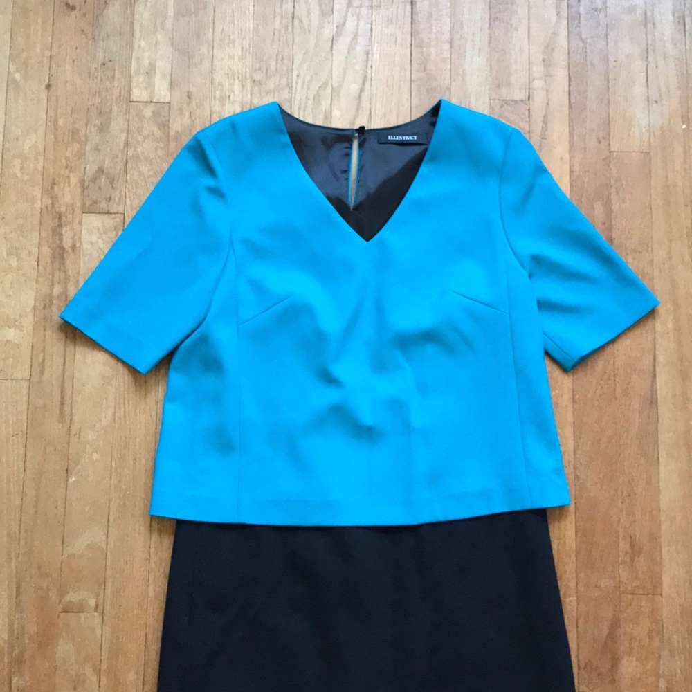 Ellen Tracy Blue & Black Business Dress - Picture 2 of 5